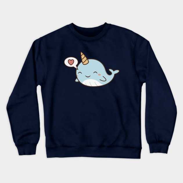 Kawaii Cute Narwhal Crewneck Sweatshirt by happinessinatee